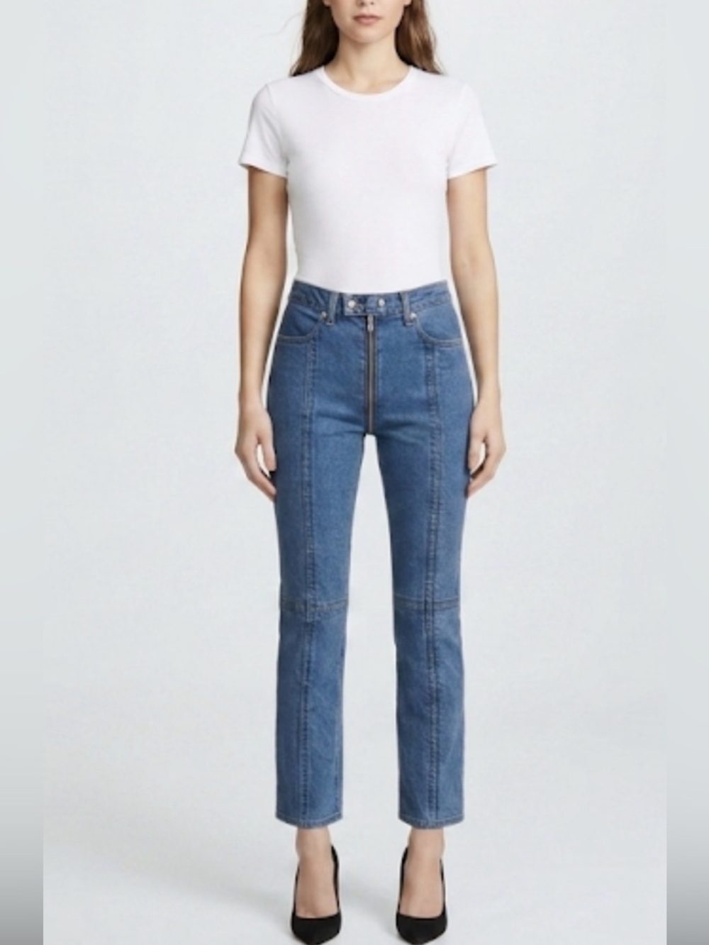 Rag & Bone Blue Bain‎ Iver Zipper Moto Jeans